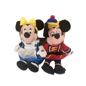 DISNEY Nutcracker Mickey Mouse and Maid Minnie Mouse bean bag plush - 9"